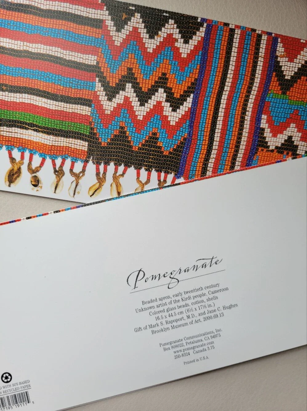 African Beadwork Notecards (10) Imagery of Kirdi artisan colorful beaded aprons